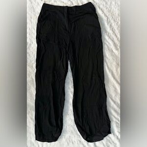 NWOT- COMMENSE Linen Blend Black Straight Leg Trouser Pant
